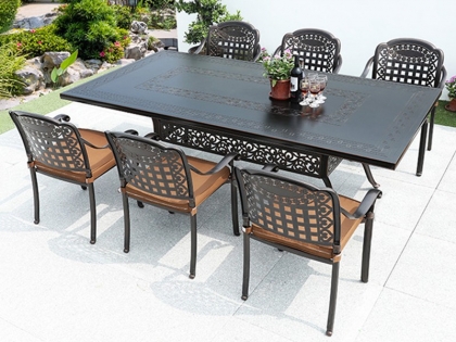 9563T carved aluminum sheet table